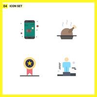 Universal Icon Symbols Group of 4 Modern Flat Icons of off ribbon control roast business Editable Vector Design Elements