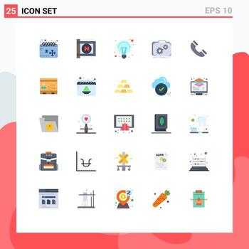 paquete de iconos de vector de stock de 25 signos y símbolos de línea para elementos de diseño de vector editables de caso de progreso de idea de trabajo de interfaz