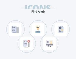 Find A Job Flat Icon Pack 5 Icon Design. path. growth. computer. career. search vector