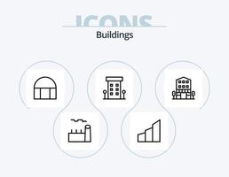 diseño de iconos del paquete de iconos de línea de edificios 5. . Tienda. edificio cristiano vector