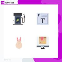 4 Creative Icons Modern Signs and Symbols of earth day easter gas station font design rabbit Editable Vector Design Elements