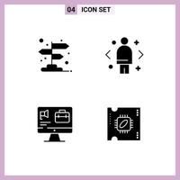 Modern Set of Solid Glyphs Pictograph of arrow computer pointer decision speaker Editable Vector Design Elements