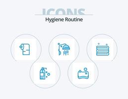 Hygiene Routine Blue Icon Pack 5 Icon Design. . . tissue. towel. clean vector