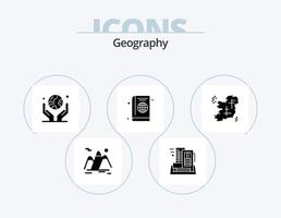 Geo Graphy Glyph Icon Pack 5 Icon Design. cover. passport. home. protection. human hand vector