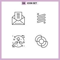 4 Creative Icons Modern Signs and Symbols of email bio newsletter crypto eco Editable Vector Design Elements