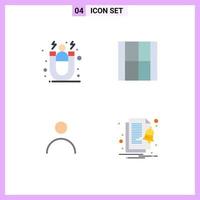 conjunto de 4 iconos planos vectoriales en la cuadrícula para la adquisición de elementos de diseño vectorial editables de perfil de retención de clientes personales vector