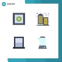 Mobile Interface Flat Icon Set of 4 Pictograms of box home building appliances blender Editable Vector Design Elements