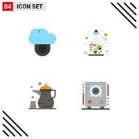 4 Universal Flat Icon Signs Symbols of computing islam eye zombie religion Editable Vector Design Elements