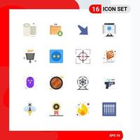 16 Thematic Vector Flat Colors and Editable Symbols of sweep broom arrow technology internet Editable Pack of Creative Vector Design Elements