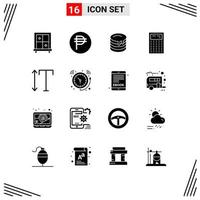 Set of 16 Modern UI Icons Symbols Signs for alarm scale wedding cake font device Editable Vector Design Elements