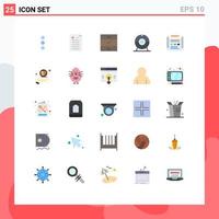 Group of 25 Modern Flat Colors Set for layout development furniture design devices Editable Vector Design Elements