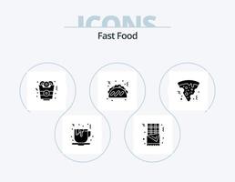 Fast Food Glyph Icon Pack 5 Icon Design. . pizza. fast food. food. food vector