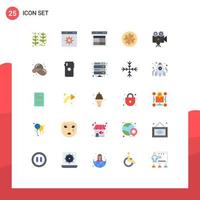 Flat Color Pack of 25 Universal Symbols of vitamin orange divide healthy website Editable Vector Design Elements