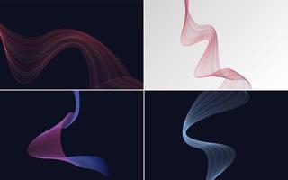 Collection of geometric minimal lines pattern set vector