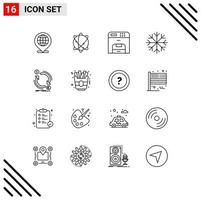 16 Thematic Vector Outlines and Editable Symbols of finance exchange copy snowflakes frost Editable Vector Design Elements