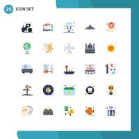 Pictogram Set of 25 Simple Flat Colors of tree hill chat landscape wifi Editable Vector Design Elements