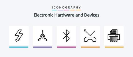 Devices Line 5 Icon Pack Including . shredder. connection. Creative Icons Design vector