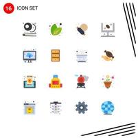 16 Creative Icons Modern Signs and Symbols of storage cloud sweet sport football Editable Pack of Creative Vector Design Elements