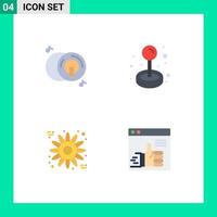 4 Universal Flat Icons Set for Web and Mobile Applications cd sunflower multimedia game like Editable Vector Design Elements