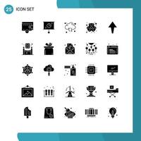 Set of 25 Modern UI Icons Symbols Signs for up hazardous refresh chemical chemical Editable Vector Design Elements