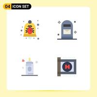 4 iconos creativos signos y símbolos modernos de la carta de notificación del alimentador de errores elementos de diseño vectorial editables para niños vector