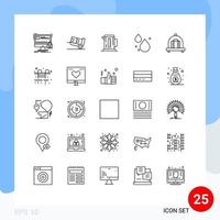 Pictogram Set of 25 Simple Lines of luggage spring shipping droop hotel Editable Vector Design Elements