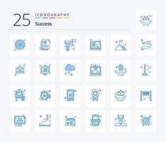 Sucess 25 Blue Color icon pack including up to date. laptop. mark. checked. user vector