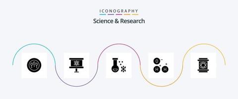 paquete de iconos de glifo científico 5 que incluye espacio. peligro. poción. barril. ciencia vector