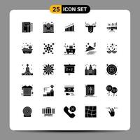 paquete de iconos de vector de stock de 25 signos y símbolos de línea para gráficos de estadísticas gráficos de negocios portátiles elementos de diseño de vectores editables