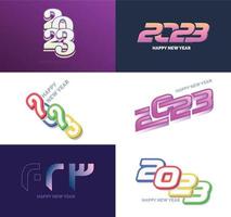 Big Set of 2023 Happy New Year logo text design 2023 number design template vector