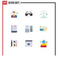 Set of 9 Modern UI Icons Symbols Signs for domino support pollution help contact Editable Vector Design Elements