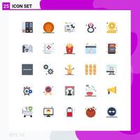 Set of 25 Modern UI Icons Symbols Signs for celebrate flower document eight edit Editable Vector Design Elements