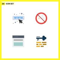 Flat Icon Pack of 4 Universal Symbols of seo user hotel communication lock Editable Vector Design Elements