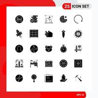 25 Universal Solid Glyph Signs Symbols of arrow internet achievement globe mountain Editable Vector Design Elements
