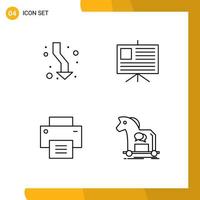 Modern Set of 4 Filledline Flat Colors Pictograph of arrow interface direction business user Editable Vector Design Elements