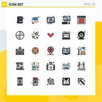 25 iconos creativos signos y símbolos modernos de dispositivos de gestión de pantalla de porcentaje de comunicación elementos de diseño vectorial editables vector