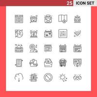 Universal Icon Symbols Group of 25 Modern Lines of doctor medical chat map location Editable Vector Design Elements