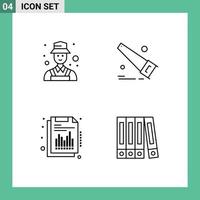 4 Universal Line Signs Symbols of avatar quarterly detect tools file Editable Vector Design Elements