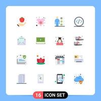 16 Flat Color concept for Websites Mobile and Apps document programming checklist development code Editable Pack of Creative Vector Design Elements