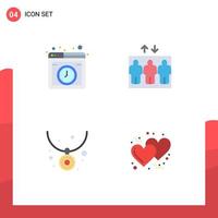 4 Universal Flat Icon Signs Symbols of cloud jewelry online lift day Editable Vector Design Elements