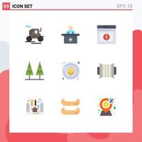 Universal Icon Symbols Group of 9 Modern Flat Colors of gluten tree alert park forest Editable Vector Design Elements