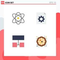 Pack of 4 Modern Flat Icons Signs and Symbols for Web Print Media such as atom structure science file christmas Editable Vector Design Elements