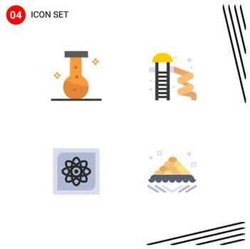 Modern Set of 4 Flat Icons and symbols such as chemical computing park slider park future Editable Vector Design Elements