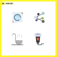 Mobile Interface Flat Icon Set of 4 Pictograms of sale spoon shopping share machine Editable Vector Design Elements