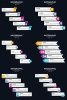 plantilla de diapositiva de presentación del paquete de infografías vectoriales 6 diagramas de ciclo de 5 pasos y líneas de tiempo vector