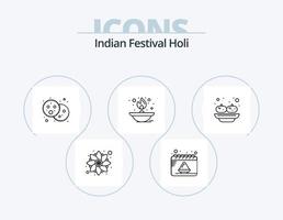 Holi Line Icon Pack 5 Icon Design. paint bucket. bucket. holi. sandesh. party vector