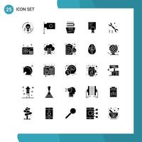 paquete de iconos vectoriales de stock de 25 signos y símbolos de línea para elementos de diseño vectorial editables de certificado escolar de limpieza de herramientas vector