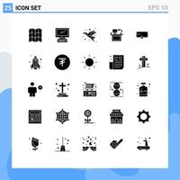 Pictogram Set of 25 Simple Solid Glyphs of office desktop art desk paper Editable Vector Design Elements