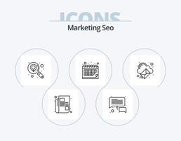 marketing seo line icon pack 5 diseño de iconos. . lista. comunicación. verificar. buscar vector