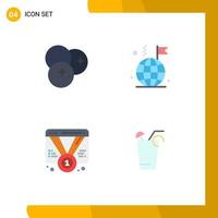 4 Thematic Vector Flat Icons and Editable Symbols of blueberry badge fruits business promotion Editable Vector Design Elements
